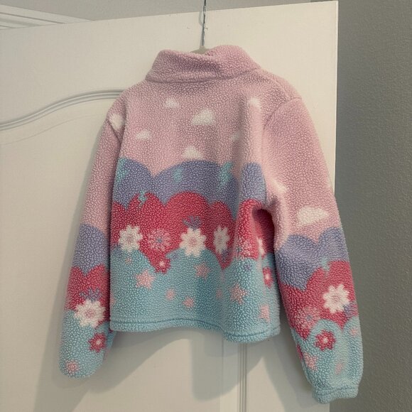 Girls' Trolls Poppy Faux Shearling Pullover Sweatshirt - S 6/7 - Picture 2 of 4